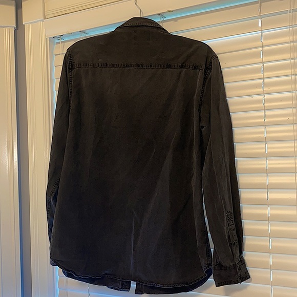 ZARA MAN BLACK DENIM BUTTON DOWN - Picture 4 of 5